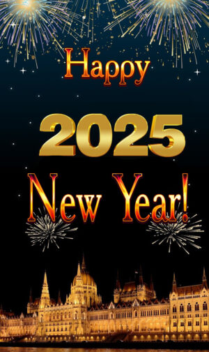 Happy New Year 2025 greeting card