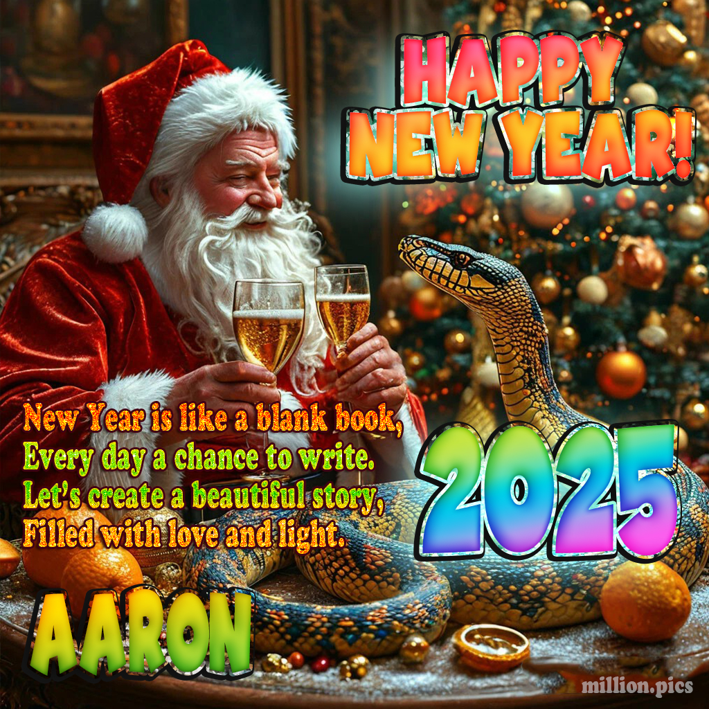 Happy New Year 2025 wishes Aaron