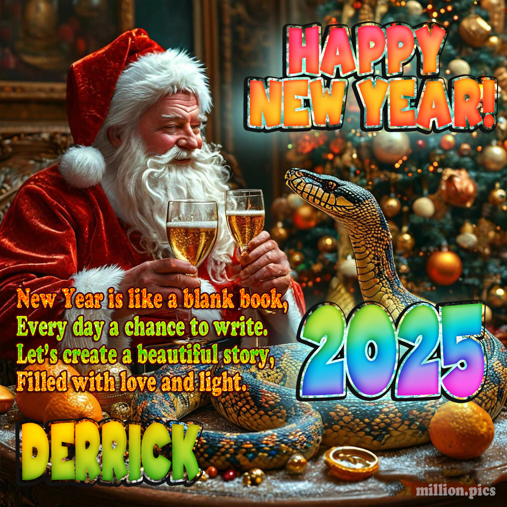 Happy New Year 2025 wishes Derrick