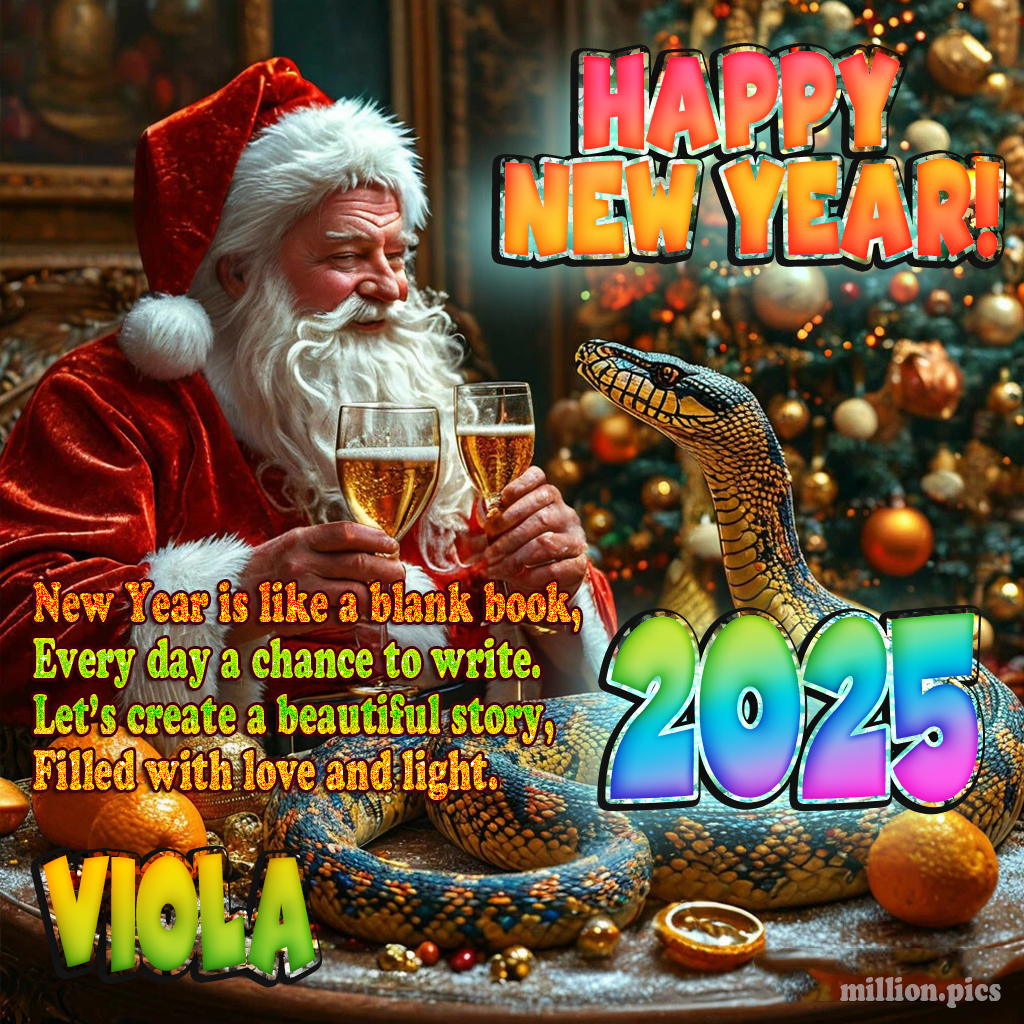 Happy New Year 2025 wishes Viola